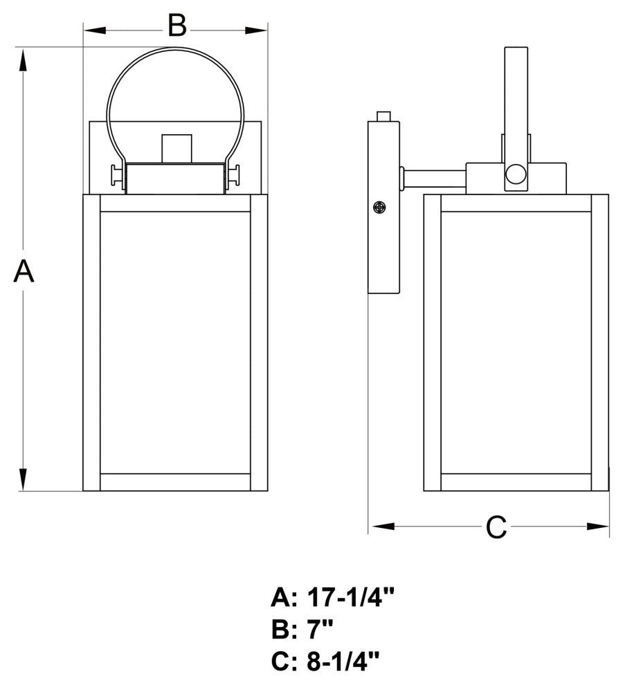 Vaxcel Lighting T0554 Medinah 17" Tall Outdoor Wall Sconce - Textured Black