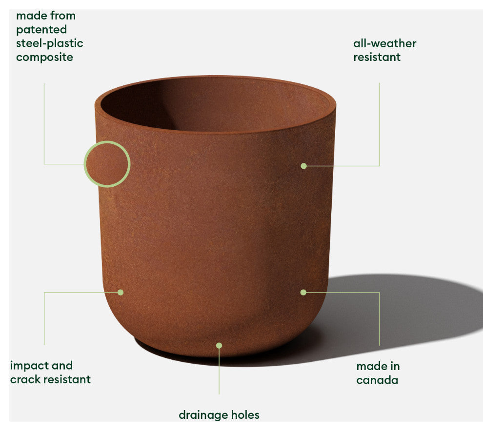 Veradek Patina Series Kona Planter Rust, Rust, 15", 1 Pack