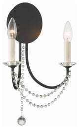 Delilah 2-Light Matte Black Wall Mount