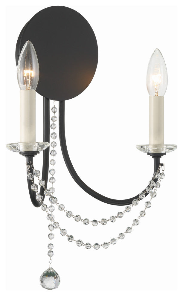 Delilah 2-Light Matte Black Wall Mount