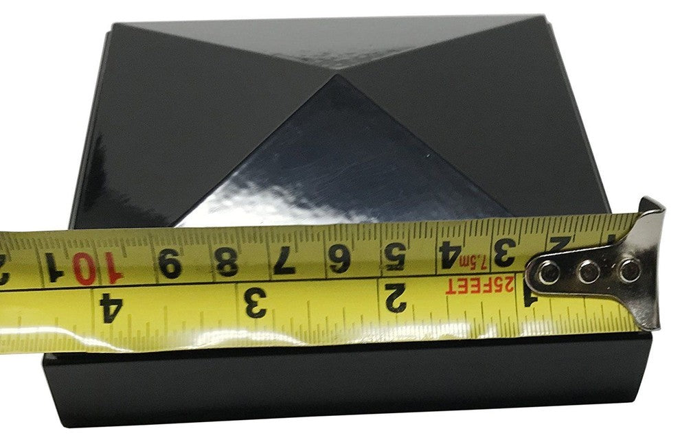 4"x4" Aluminium Pyramid Post Cap for Metal Posts, Pressure Fit, Black (DHPPC40)
