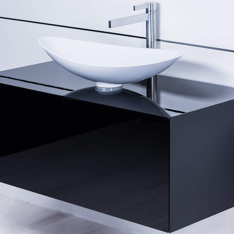 Dora Lacquered Vanity, Black, 42