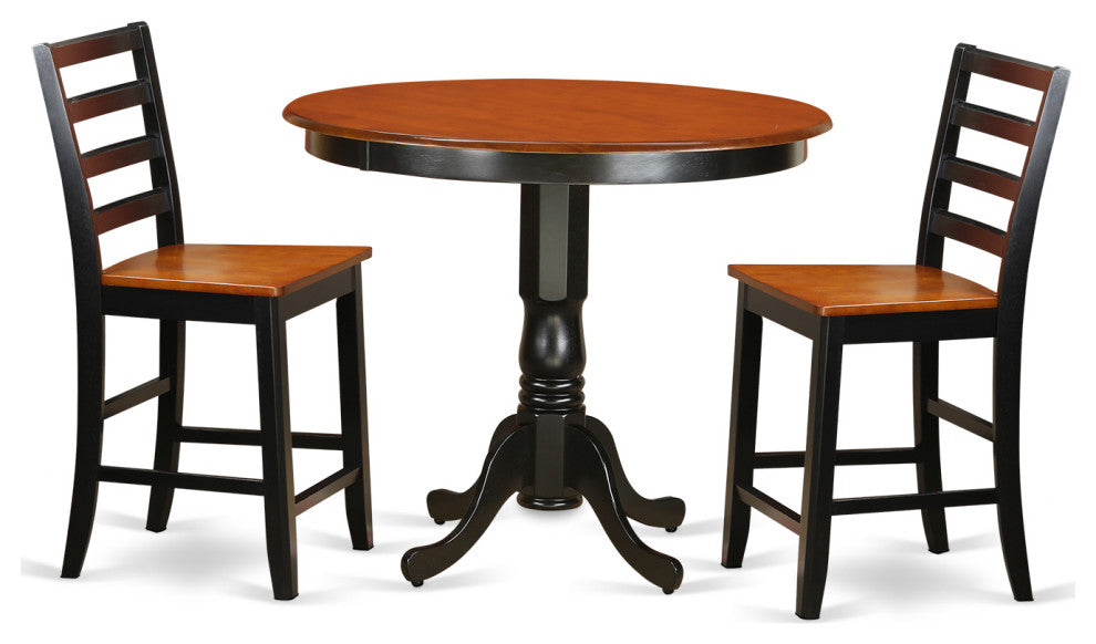 3 Pc Counter Height Dining Set - High Table And 2 Dining Chairs