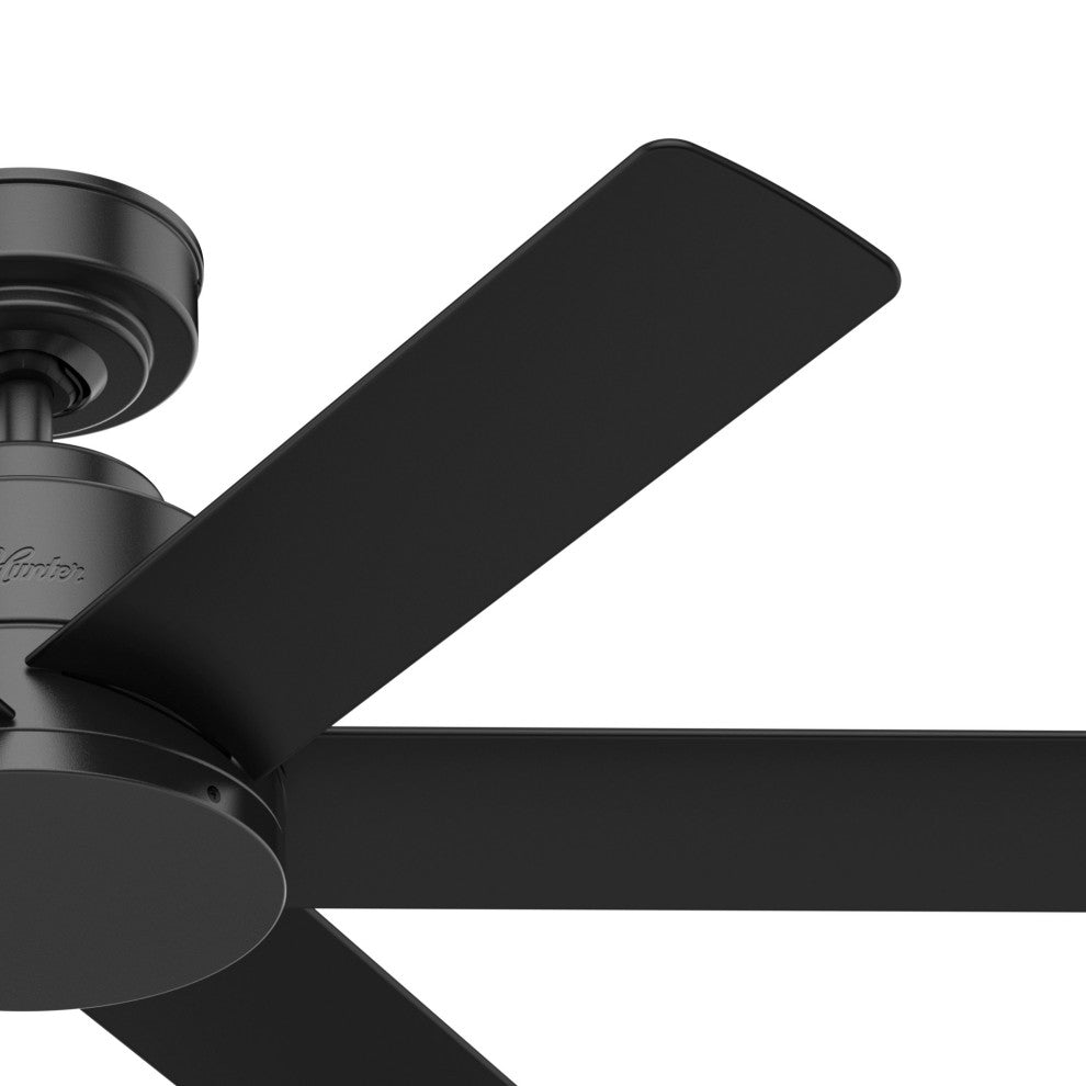 Hunter 44" Kennicott Matte Black Outdoor Ceiling Fan With Wall Control