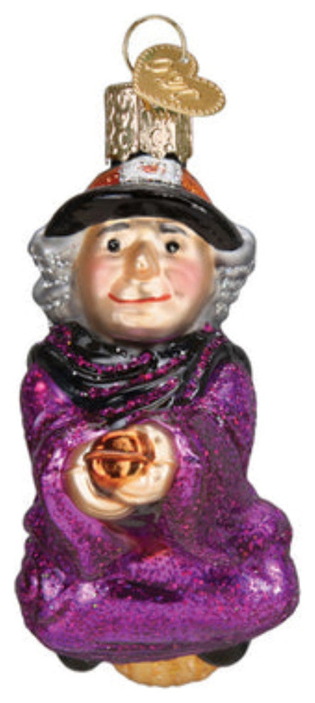 Old World Christmas Witch On Broomstick Blown Glass Holiday Ornament For Tree
