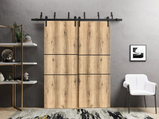 Slab Barn Door Panel 32 x 96 | Planum 0014 Oak with  | Sturdy Finished