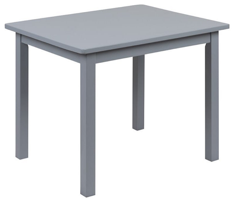 Kids Solid Hardwood Table and Chair Set - 3 Piece Set, Gray