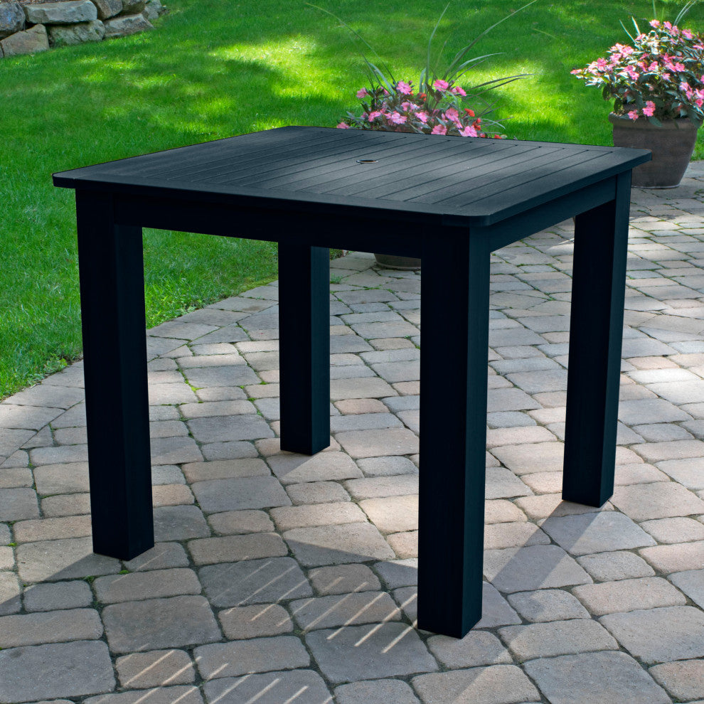 Square 42x42 Counter Dining Table, Weathered Acorn, Federal Blue