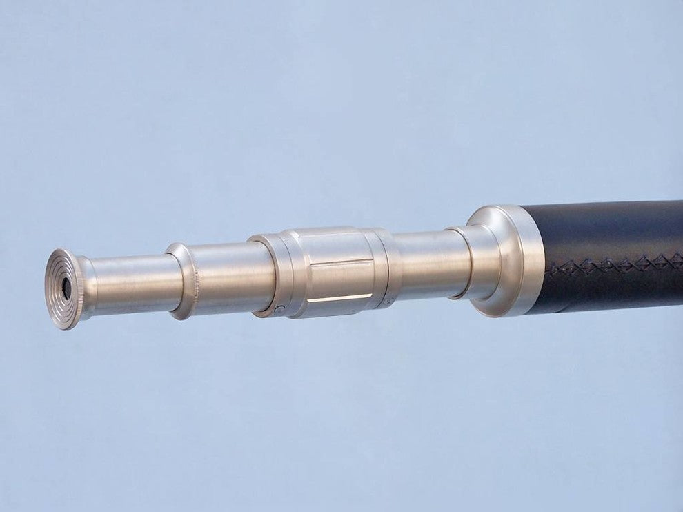 Floor Standing Brushed Nickel With Leather Galileo Telescope 65''