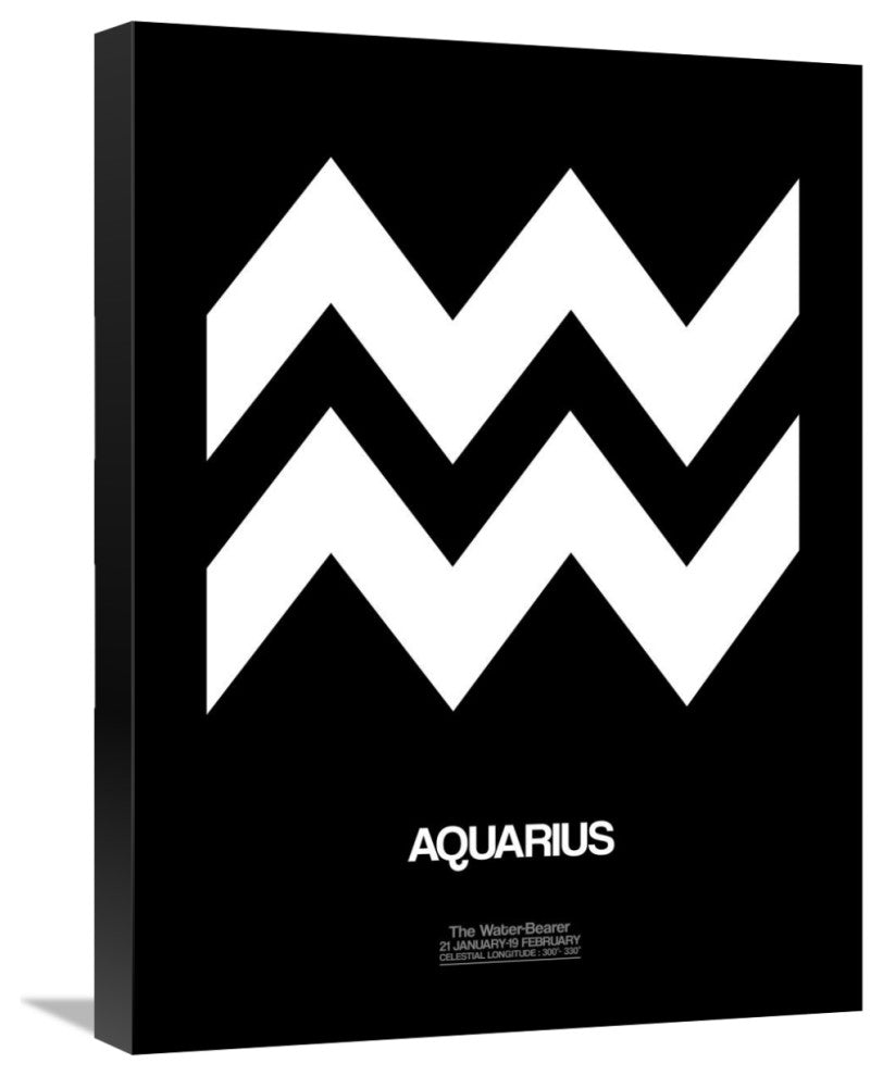 "Aquarius Zodiac Sign White" Fine Art Print