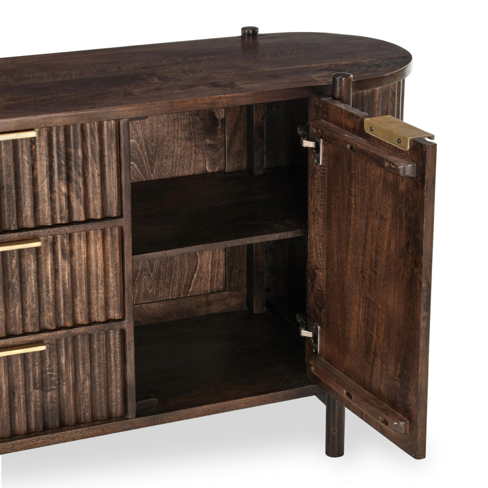 Redford 73" Mango Wood Mid-Century Modern Sideboard