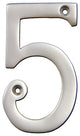 RCH Hardware Brass Modern Curvy House Number, 4-Inch, Various Finishes, Satin Ch