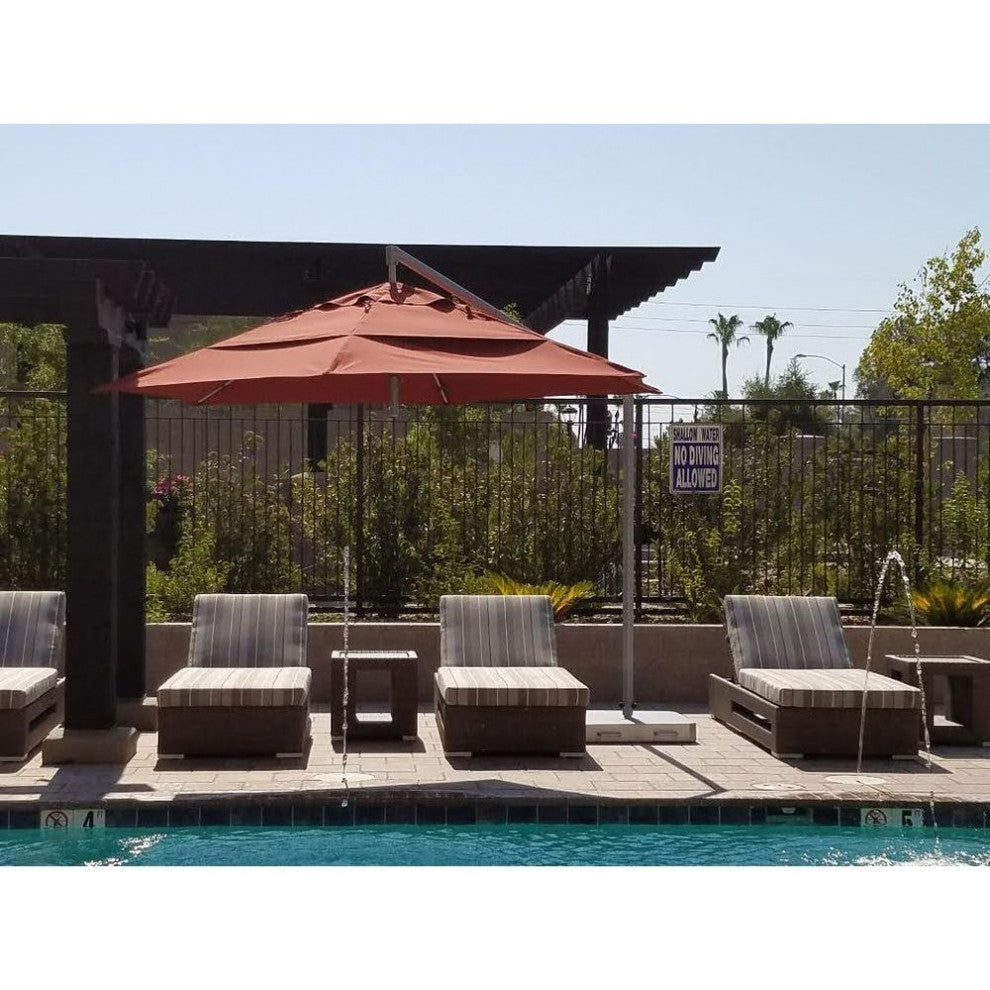 Cantilever 6 Rib 9' Hexagon Market Umbrella, Kona