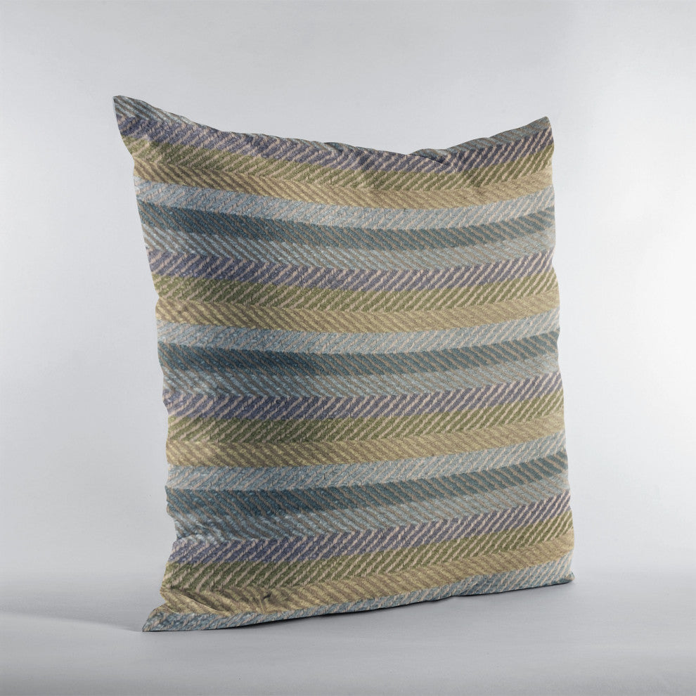 Plutus Blue Tracks Stripe Luxury Throw Pillow, 20"x26"