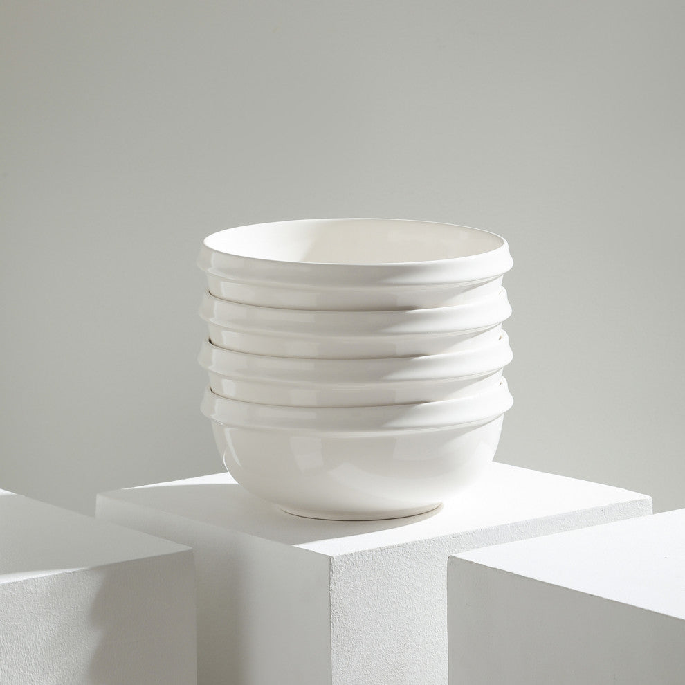 Stone Lain Verso Porcelain Bowl Set of 4, White