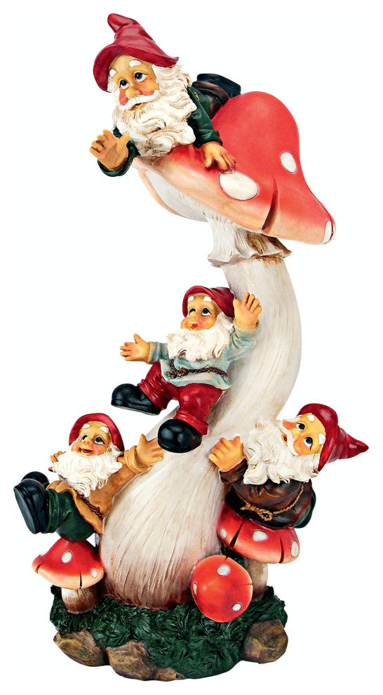 Mushroom Madness Garden Gnome Statue