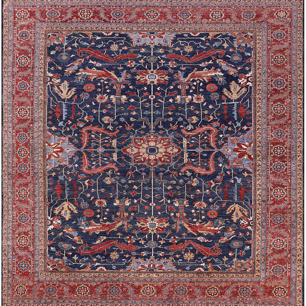 Ahgly Company Indoor Square Mid-Century Modern Area Rugs, 7' Square