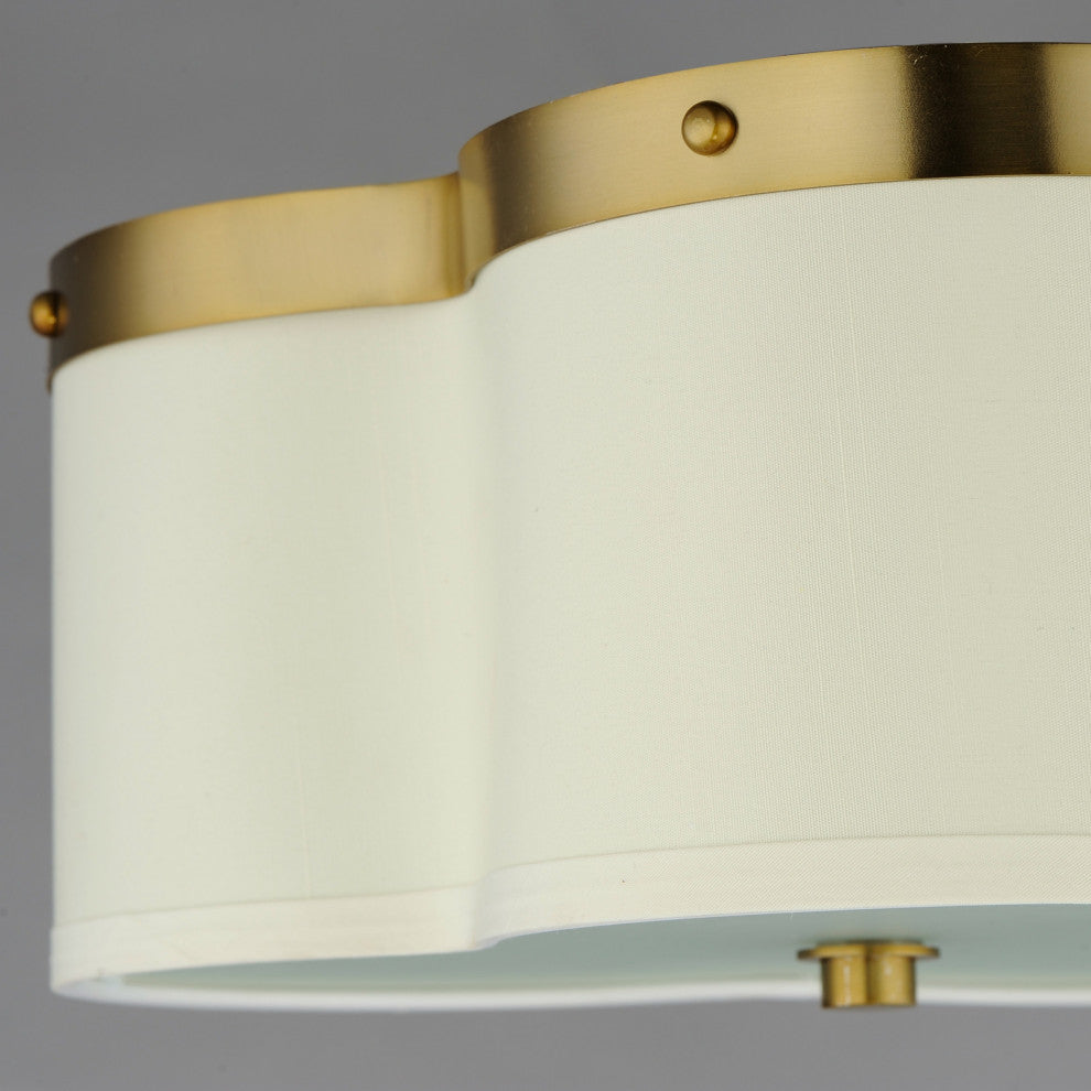 Maxim 12243OF Clover 3 Light 14"W Flush Mount Ceiling Fixture - Satin Brass