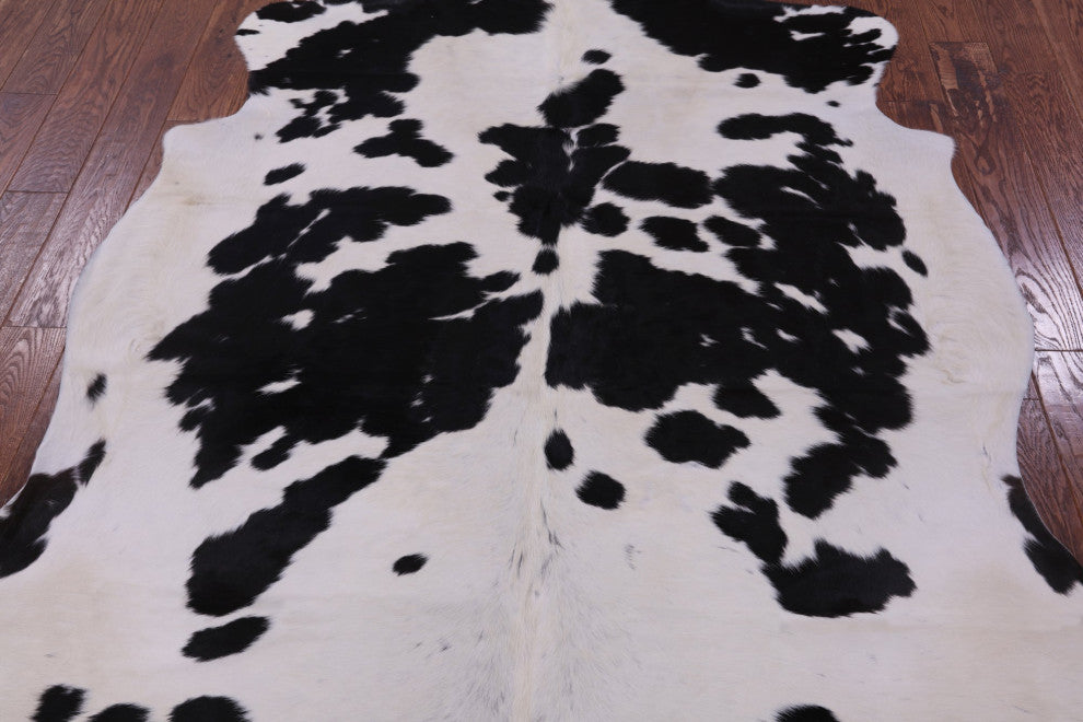 7' 3" X 6' 4" Organic Natural Hair-On Cowhide Area Rug C1460