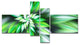 Dance of Green Exotic Flower, Floral Canvas Art Print, 60"x32", 4 panels