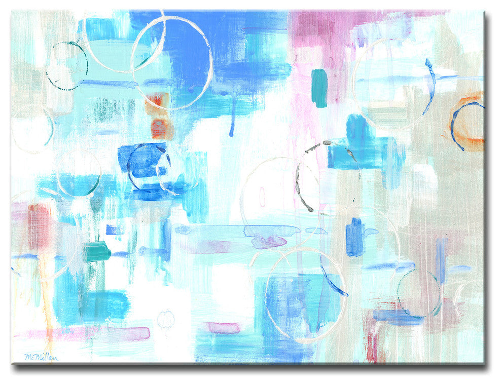 Silver Circles' Ready2HangArt Canvas by Leslie Owens, 20"x16"