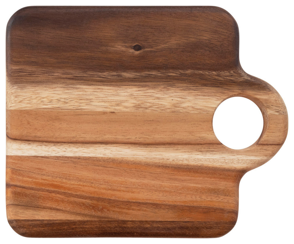 Suar Wood Cheese/Cutting Board With Handle, 11.5x9.5"