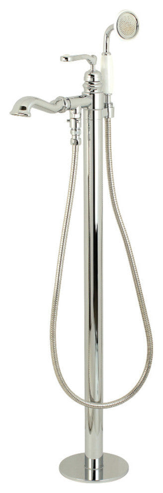 Kingston Brass Freestanding Tub Faucet With Hand Shower, Polished Chrome