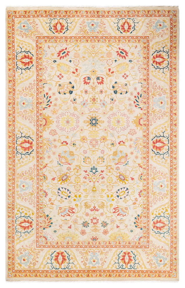 Mogul, One-of-a-Kind Hand-Knotted Area Rug Ivory, 5' 1 x 7' 10