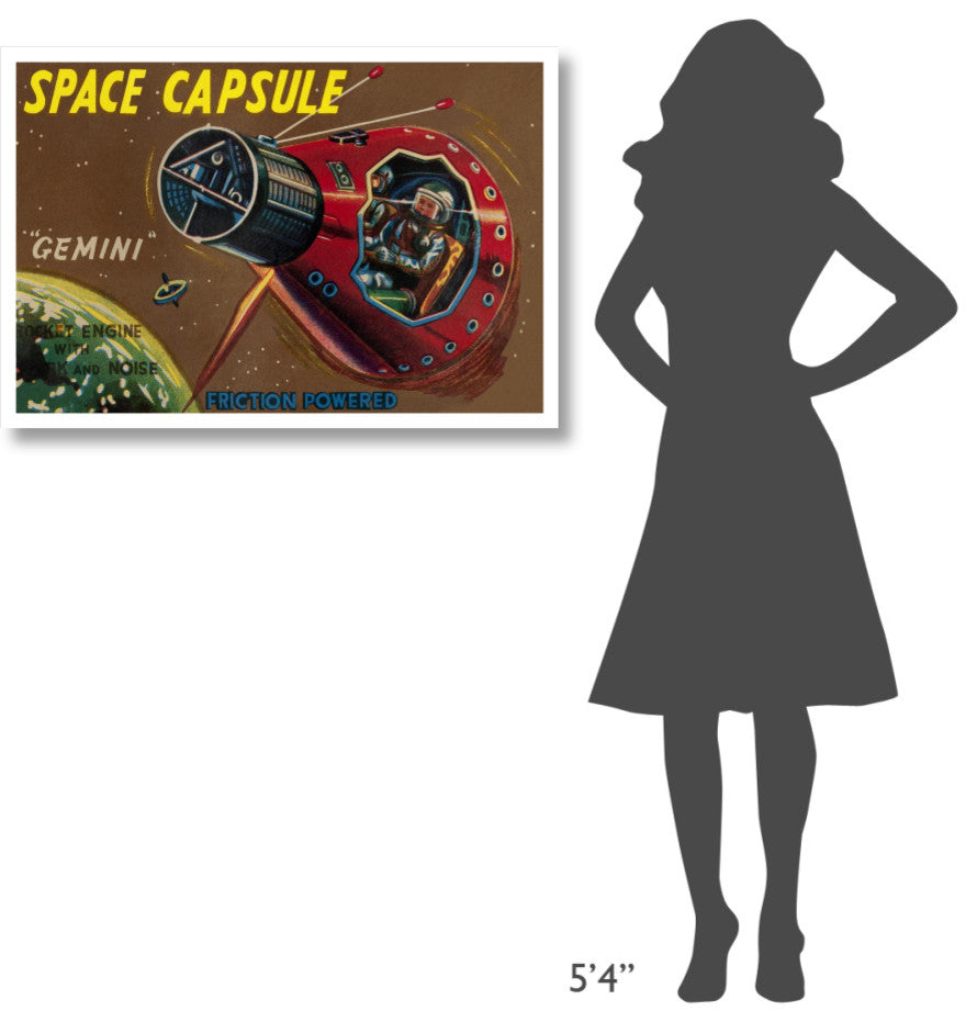 "Space Capsule Gemini" Digital Paper Print by Retrorocket, 38"x26"