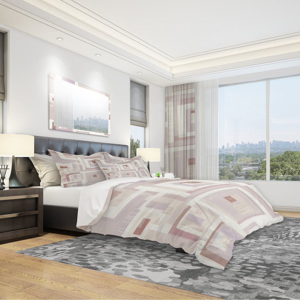 Pink Form Windows I Duvet Cover Set, Twin