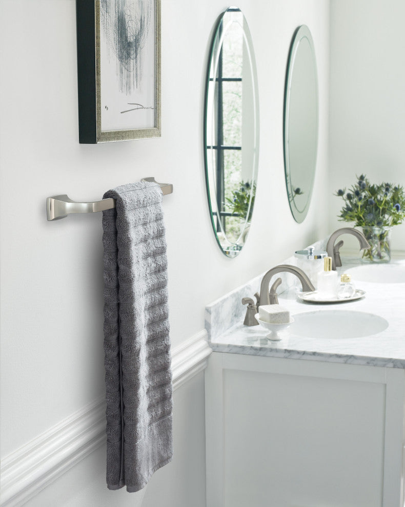 Amerock Highland Ridge Transitional Towel Bar, Brushed Nickel, 18" Center-to-Cen