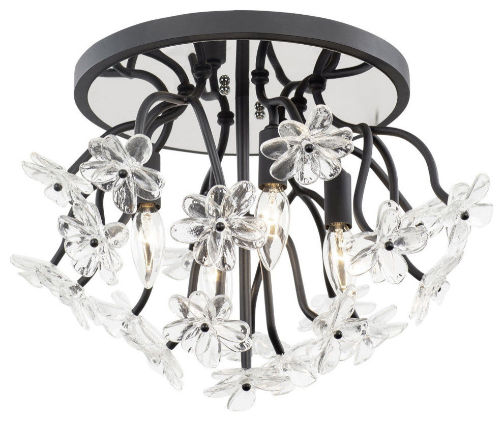 Wildflower 4-Lt Semi-Flush - Matte Black