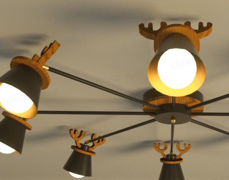 MIRODEMIÂ® Cap-d'Ail | Creative Ceiling Light with Deer Antlers Design, 8 Lights