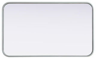 Home Living Contour Metal Rectangle Mirror 18x30, Silver