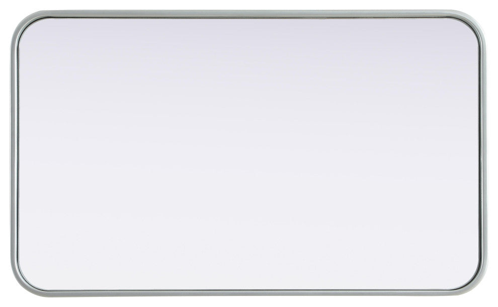 Home Living Contour Metal Rectangle Mirror 18x30, Silver