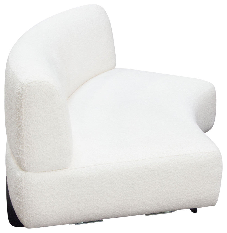 Vesper Curved Armless Sofa, White