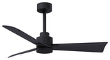 Alessandra Ceiling Fan, Matte Black, 42", Matte Black Blades, No Light Kit