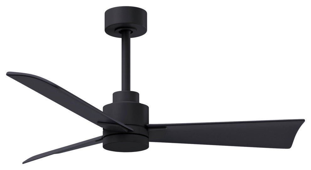 Alessandra Ceiling Fan, Matte Black, 42", Matte Black Blades, No Light Kit