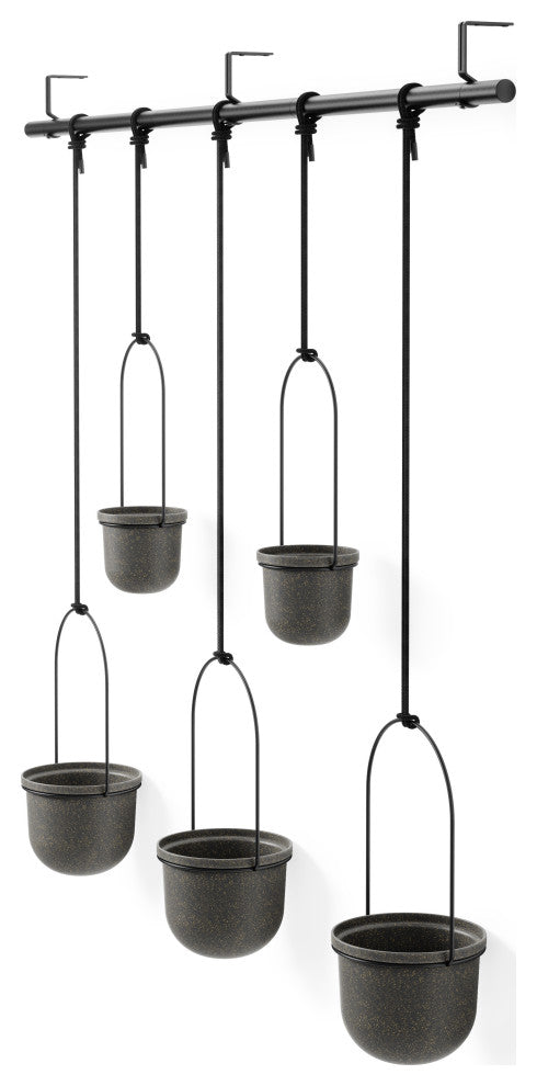 Umbra Triflora Hanging Planter, Set of 5 Black