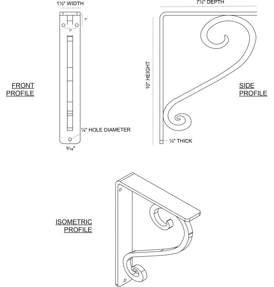 Edwards Wrought Iron Bracket