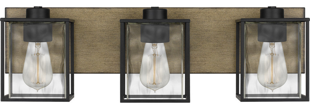 Quoizel HTN8623MBK Three Light Bath, Matte Black Finish