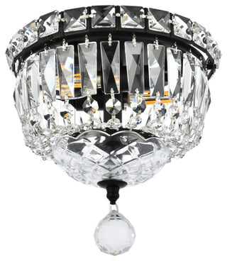 Elegant Lighting V2528F8/RC Tranquil 2 Light 8"W Flush Mount Bowl - Black