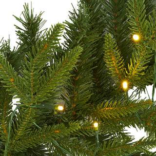 6' Green Pine Artificial Christmas Garland With 35 Clear LED Lights