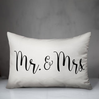 mr and mrs script 14x20 Throw Pillow