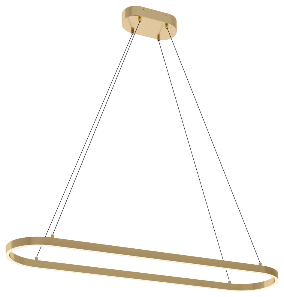 Glo 48'' LED Linear Pendant, Satin Brass