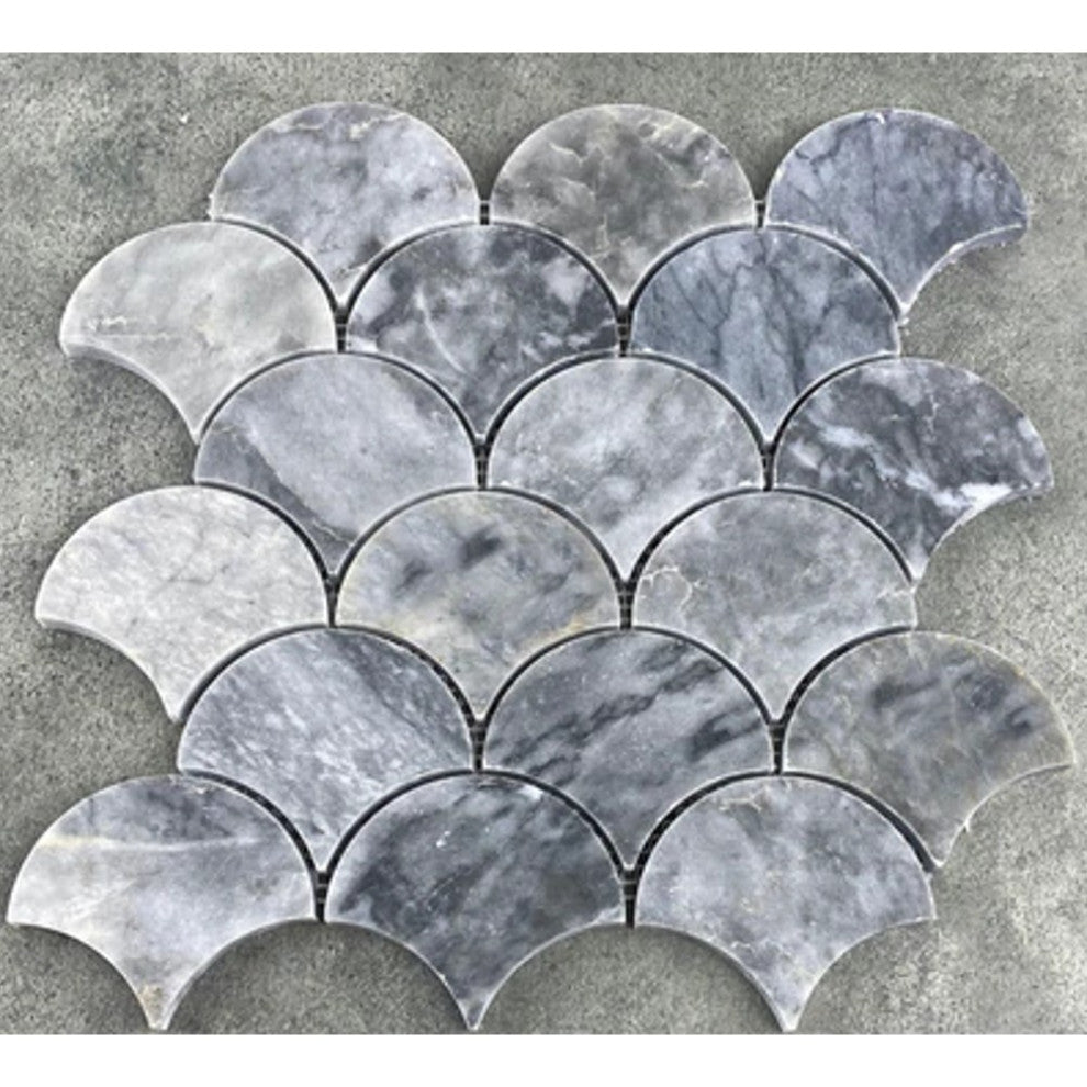 Luna Sky Marble Laguna on 12"x12" Mesh Mosaic Tile  (10 sqft per box)