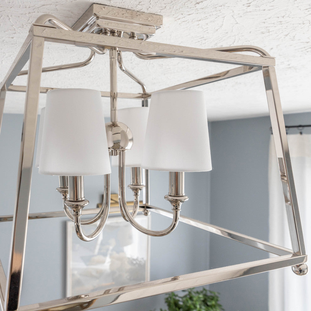 Crystorama 4 Light Polished Nickel Ceiling Mount