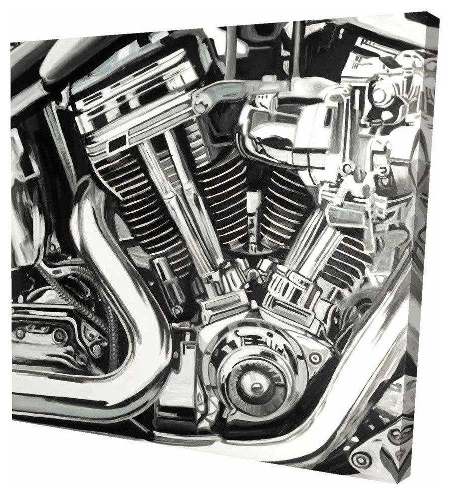 Mechanism of a Motorcycle, Fine Art Gallery Wrapped Canvas, 24"x24"
