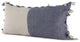 Denim Blue and Canvas Tassle Lumbar Accent Pillow Cover