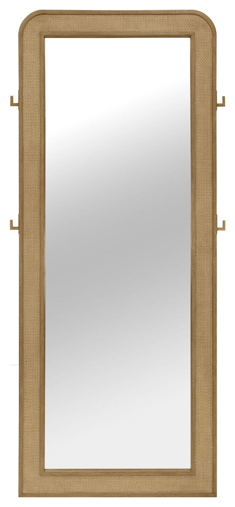 Arini Cane Weave Full Length Standing Floor Mirror Sand Wash